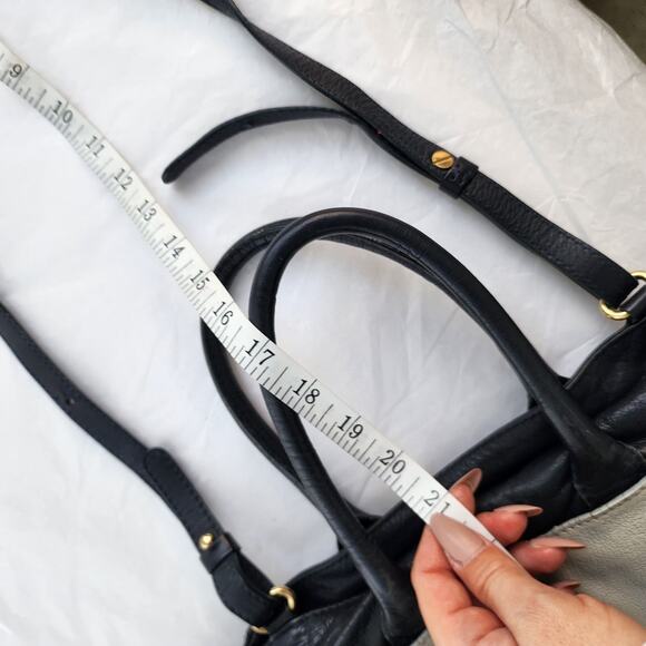 SEE BY CHLOE Nellie Navy Light Blue Gray Leather Handbag Crossbody Trapezoid - Picture 9 of 9